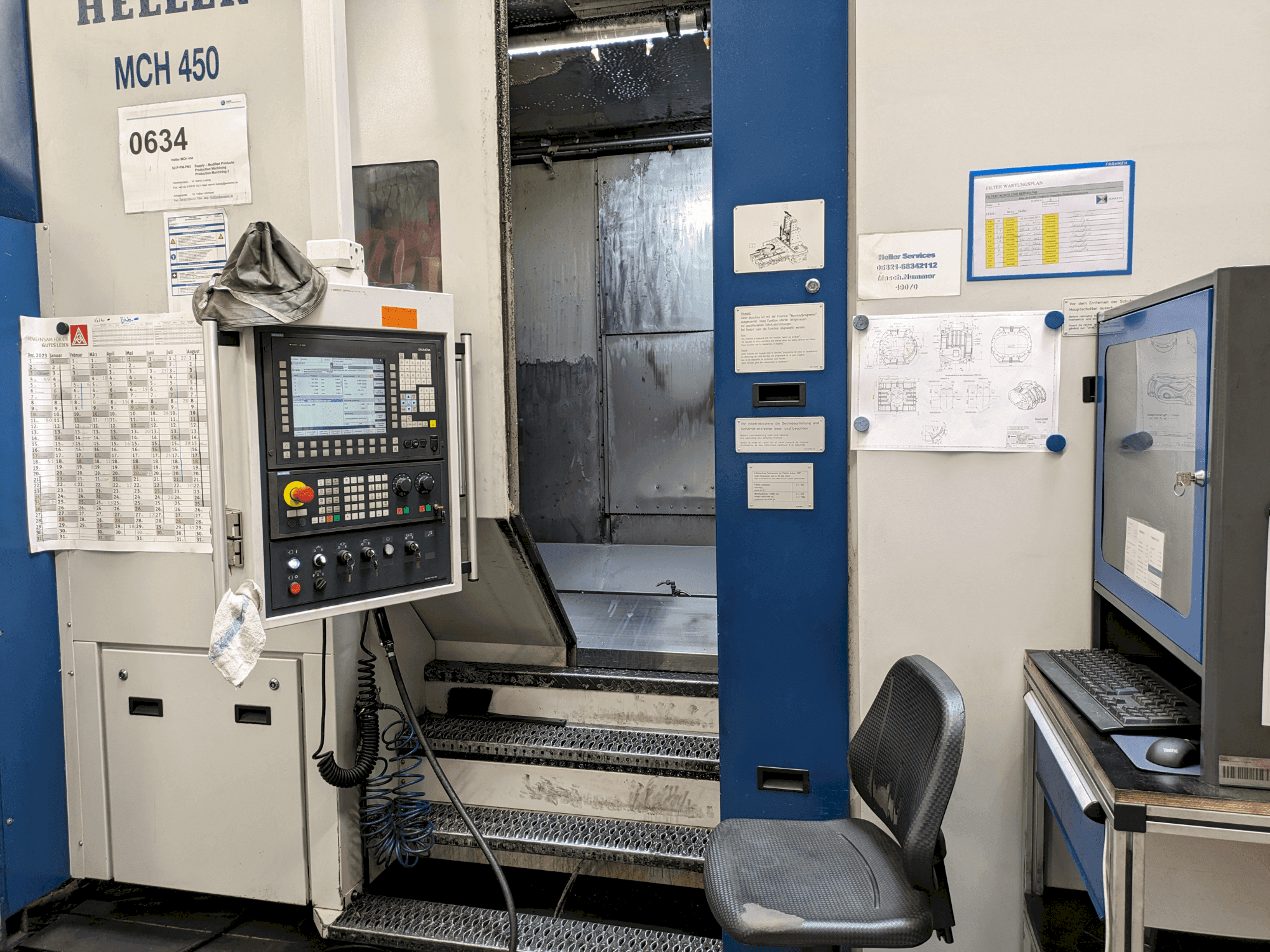 Vue de face de la machine HELLER MCH 450