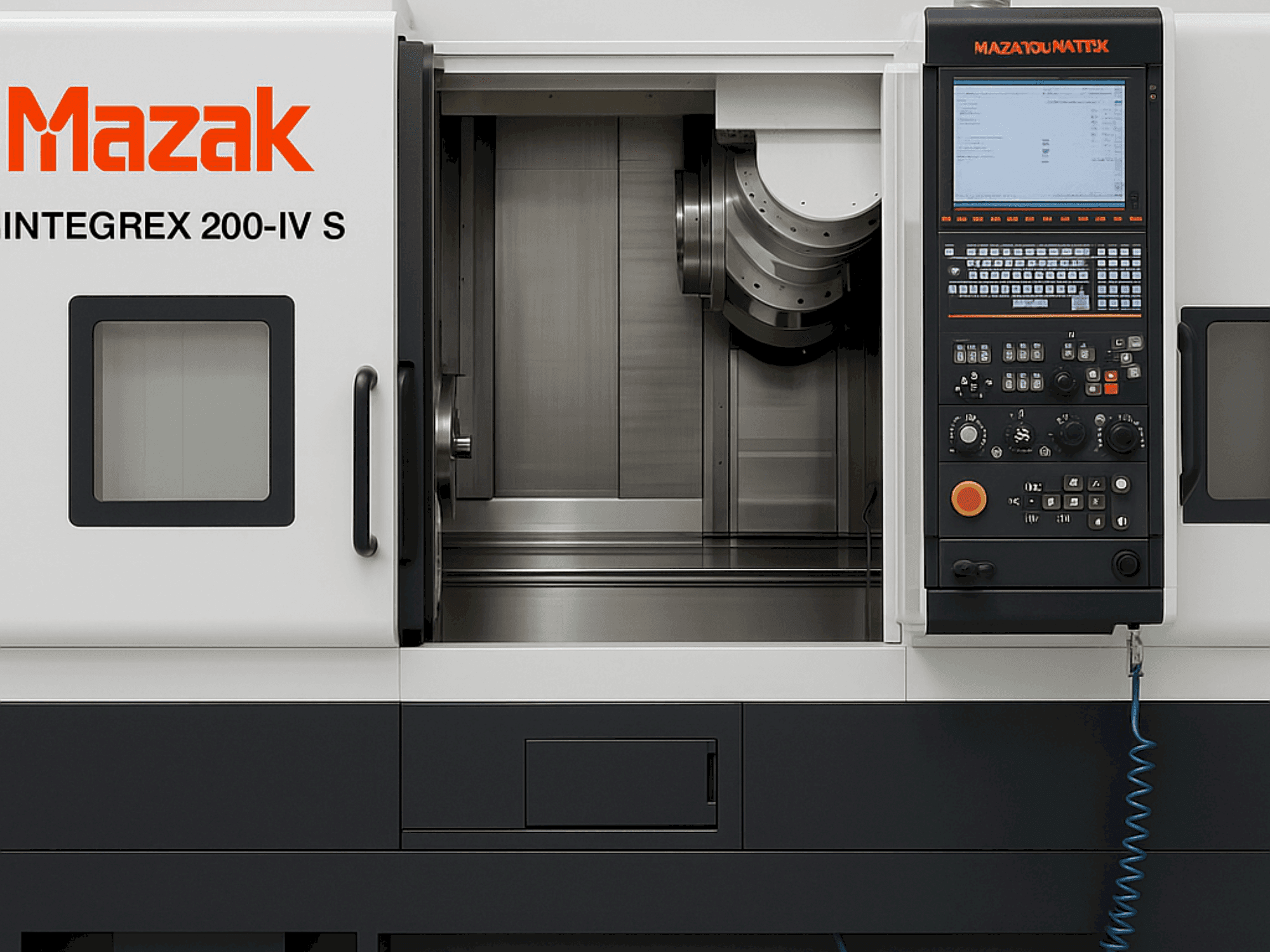 Vue de face de la machine Mazak Integer 200-IV S x 1000