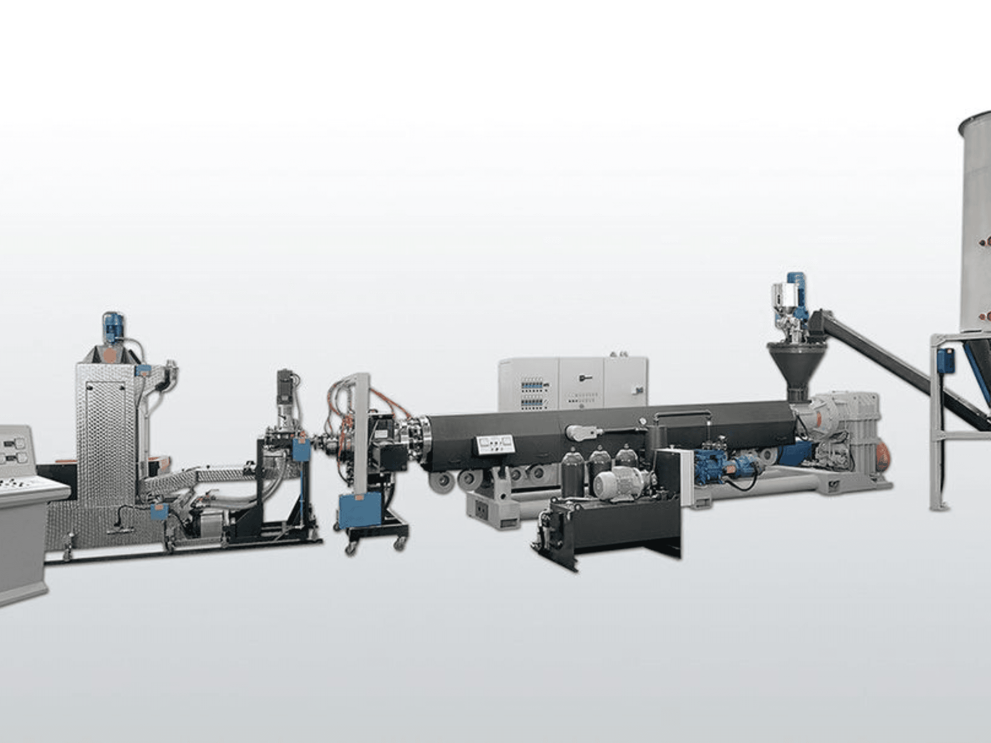 Machine de transformation des plastiques TECNOVA ES130N 37D DEG, vue latérale montrant les composants et les commandes permettant un fonctionnement efficace.