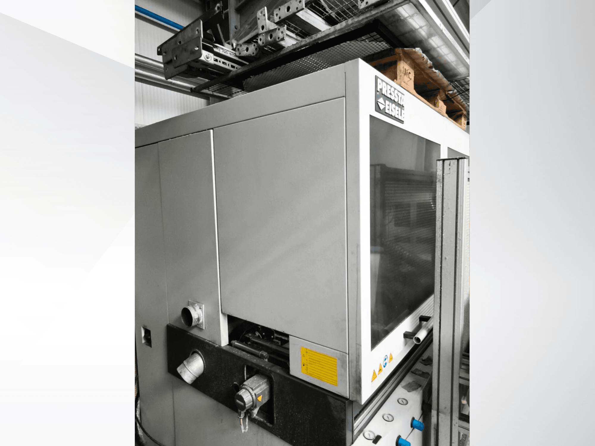 Scie circulaire à métaux PRESSTA EISELE Profilma 400 V, vue latérale mettant en évidence le panneau de commande et les détails mécaniques.