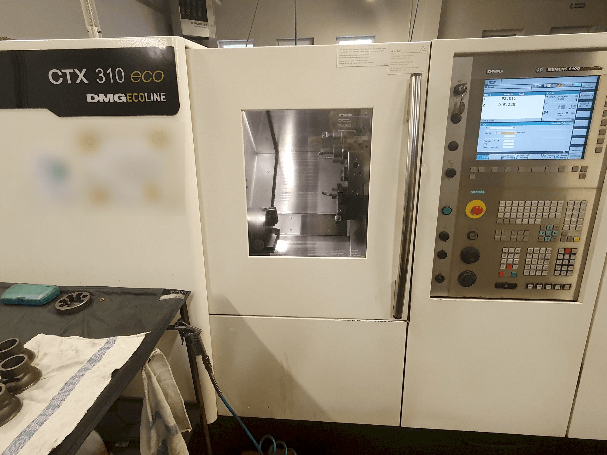 Front view of DMG GILDEMEISTER ecoline CTX 310 eco V3 machine