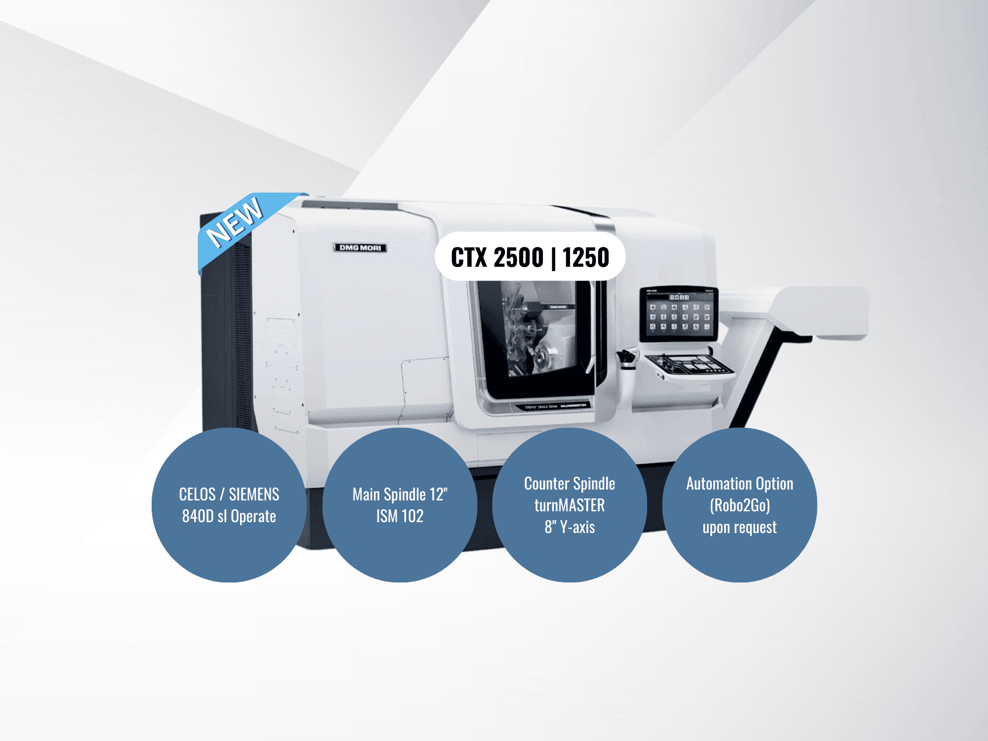 Vue de face de la machine DMG MORI CTX 2500/1250