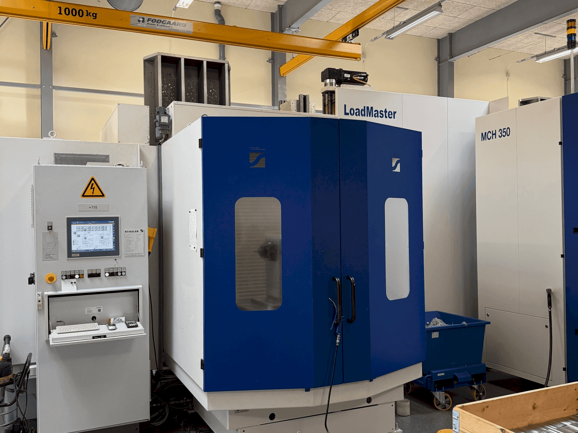 Vue de face de la machine HELLER MCH 300 + MCH 300 C + 22 pallet system